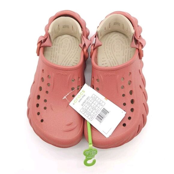 Crocs Echo Clog (Womens 9 Mens 7) Slip On Shoes Sandals Strawberry Wine Red New - Picture 3 of 7